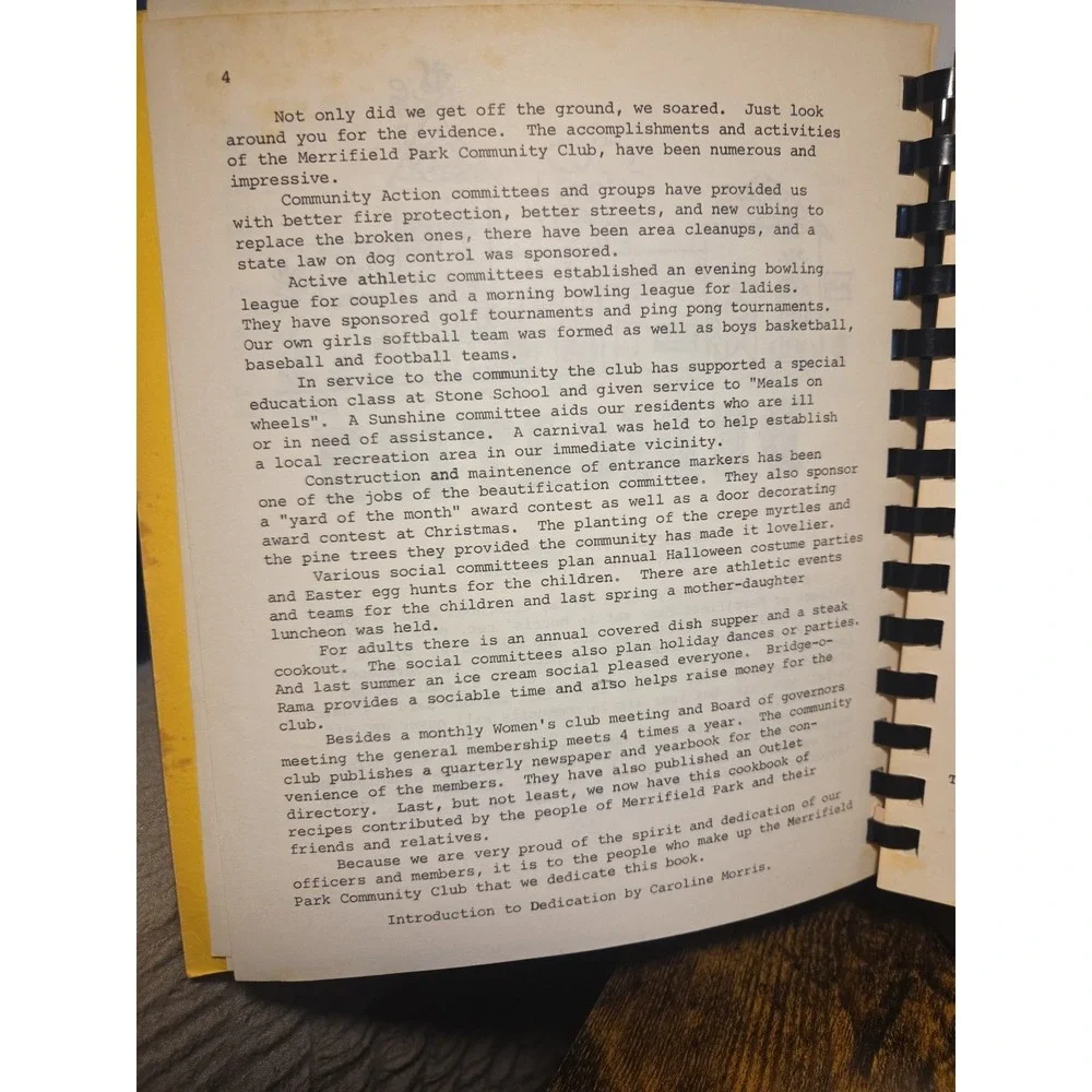 Merrifield Park Community Club‎ Cookbook 1972 Greenville, South Carolina